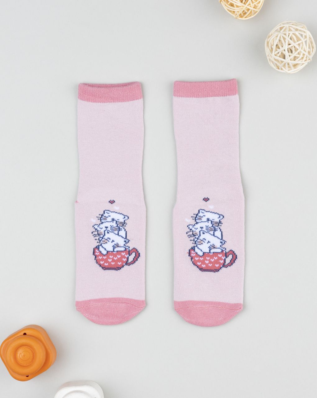 Antiscivolo bimba rosa gatti