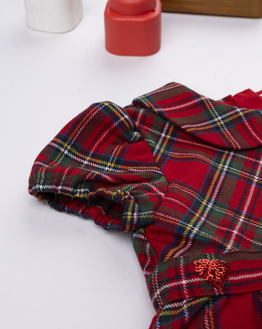 Abito tartan rosso bimba