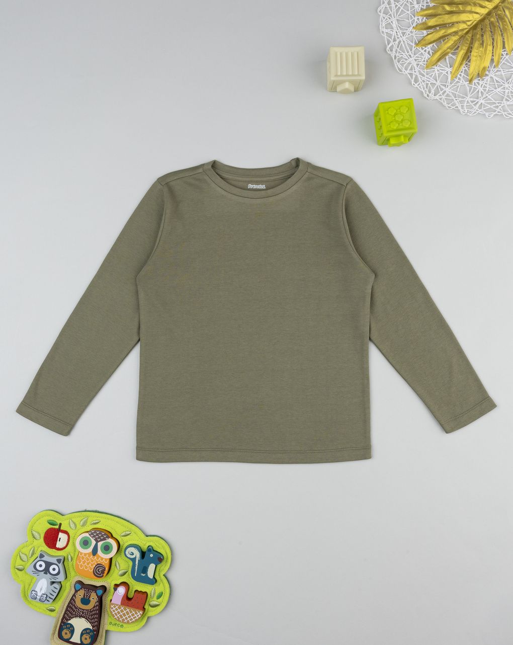T-shirt verde bimbo maniche lunghe