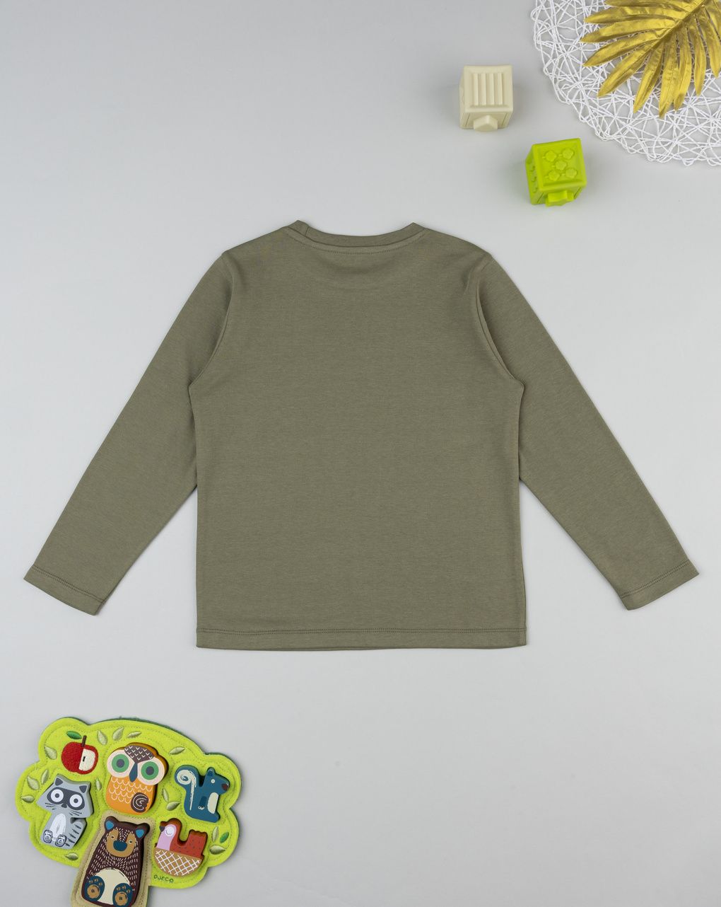 T-shirt verde bimbo maniche lunghe