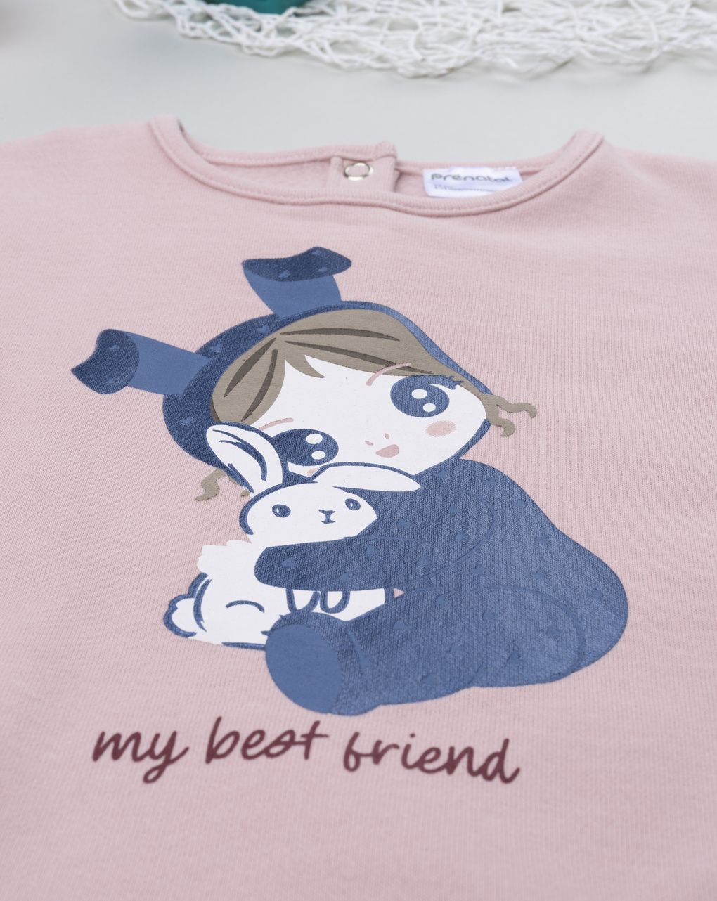 Felpa bimba rosa con stampa