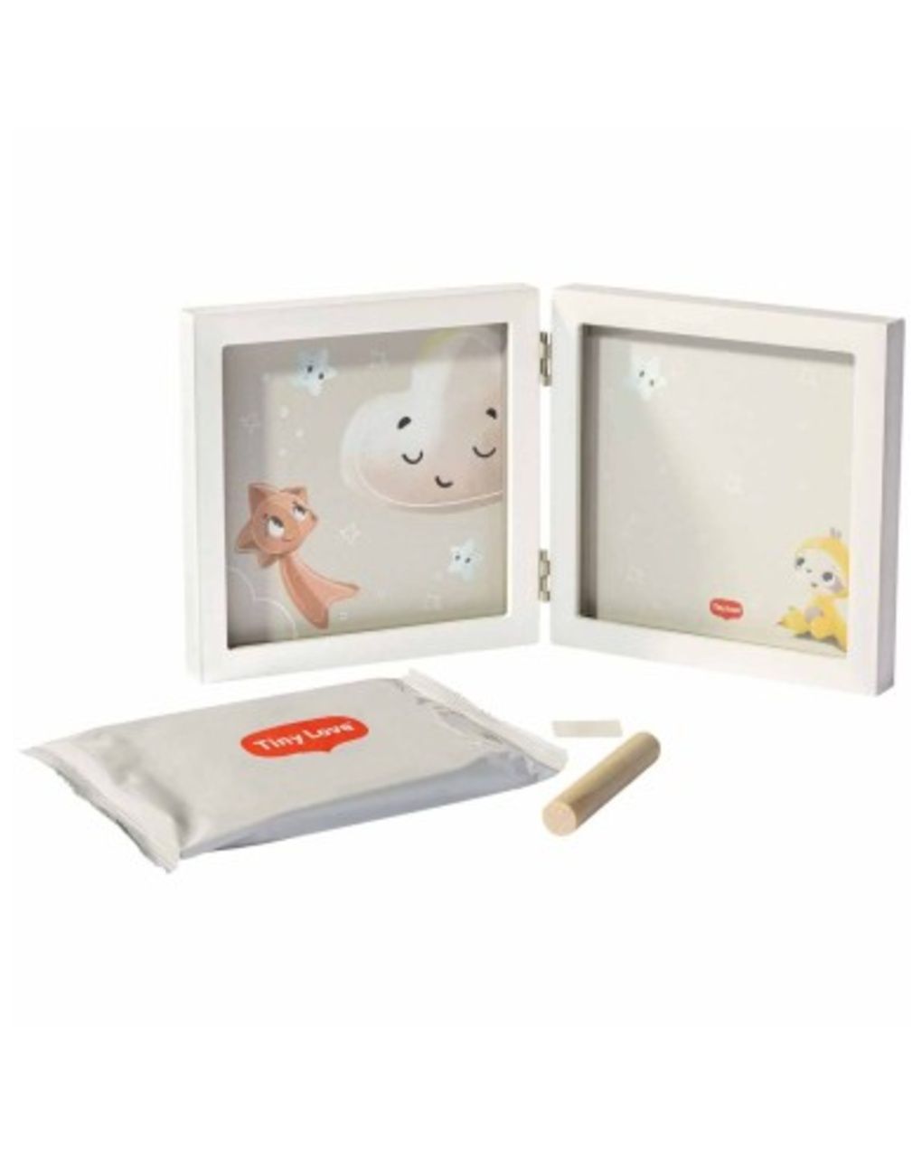 Cornice semplice bianca per impronte e foto del neonato - tiny love