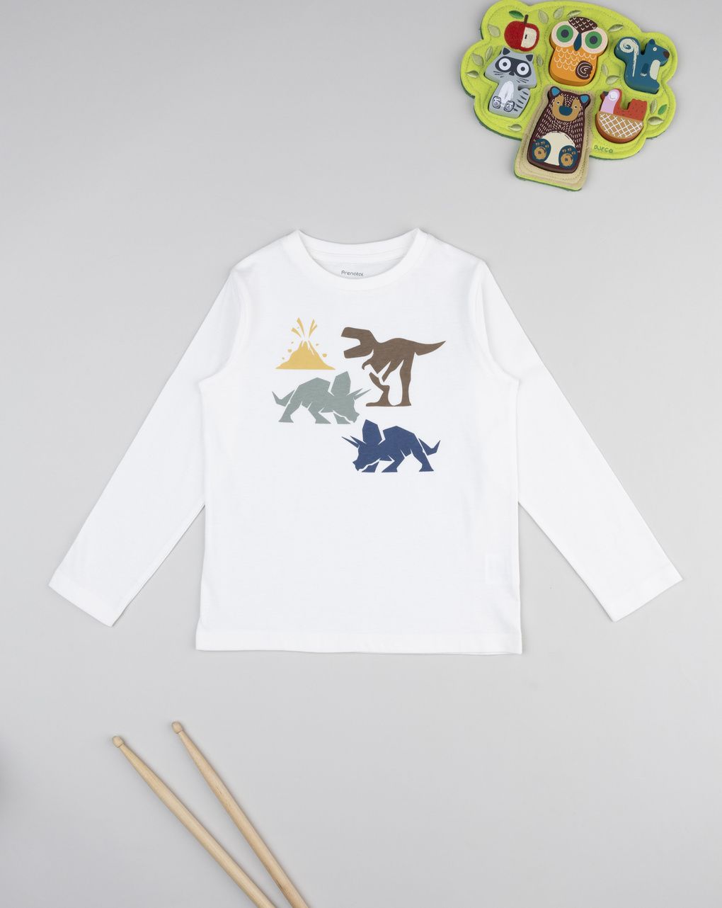 T-shirt bimbo bianca stampata