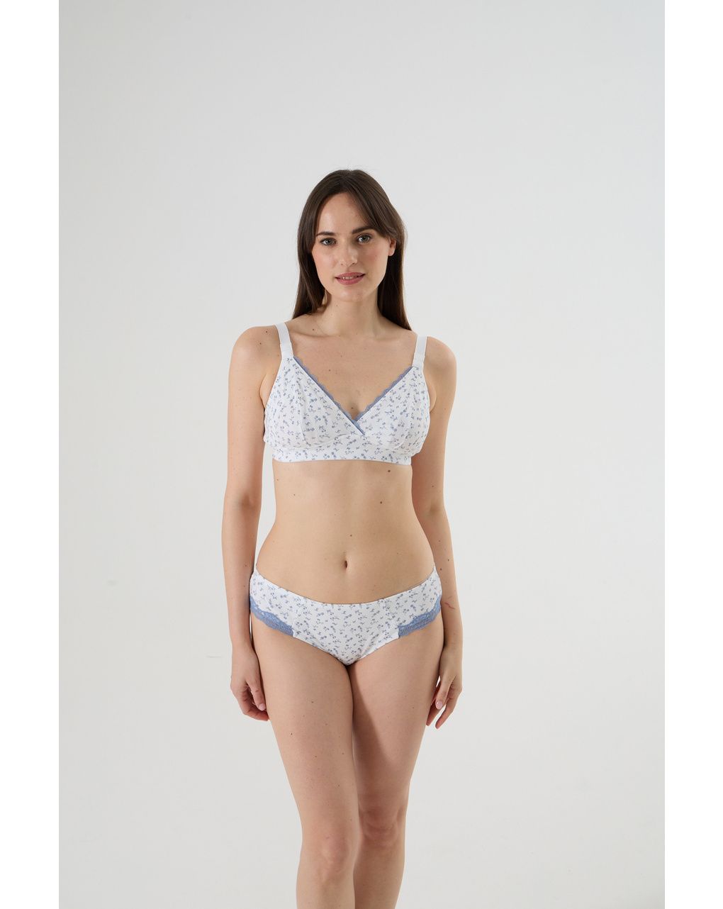 Slip premaman con pizzo e fiori allover