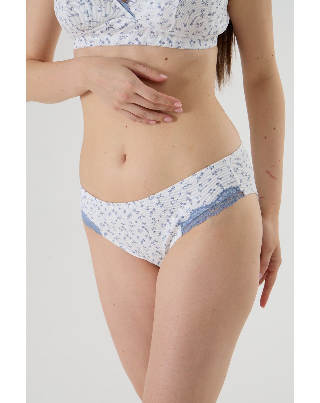 Slip premaman con pizzo e fiori allover