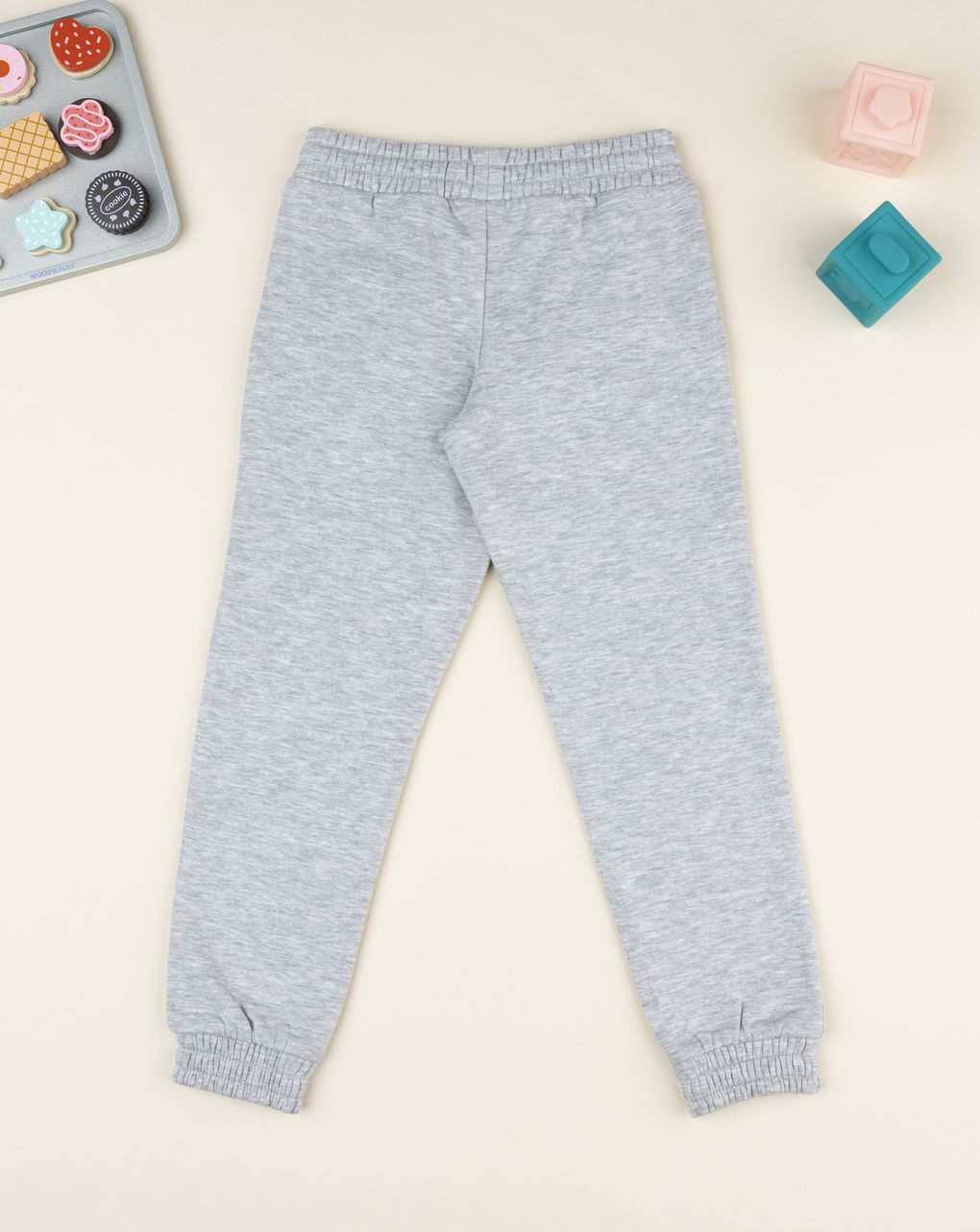 Pantalone felpato bambina grigio "best friends"