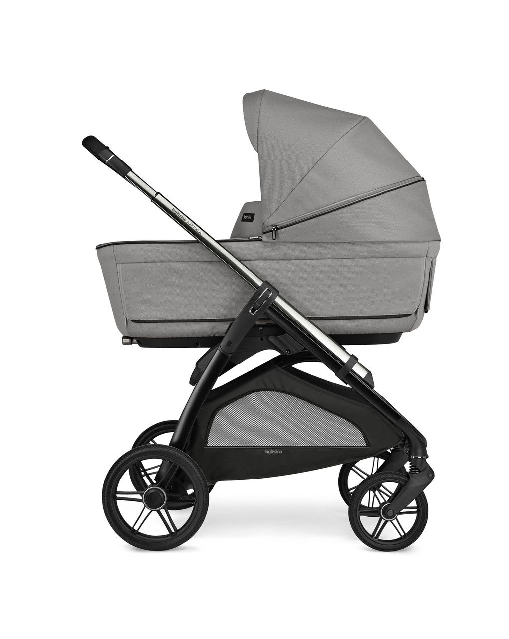 Sistema modulare aptica system quattro colore platinum grey con telaio litio e seggiolino auto darwin infant recline - inglesina