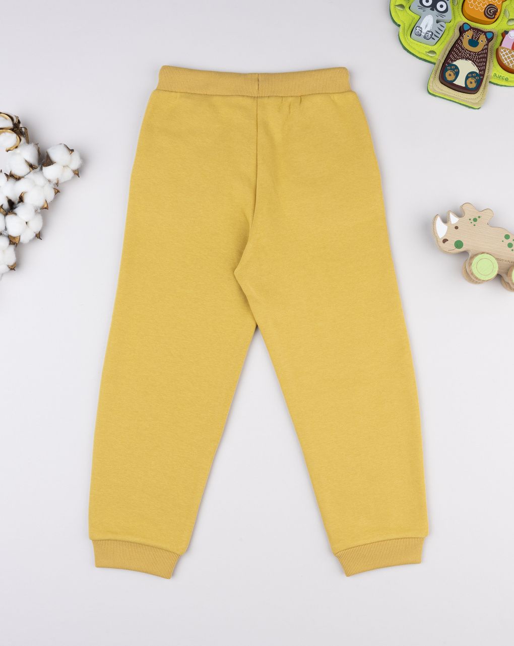 Pantalone felpato bimbo giallo "triceratopo"