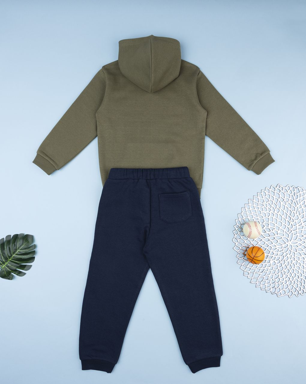 Completo jogging bimbo verde/blu