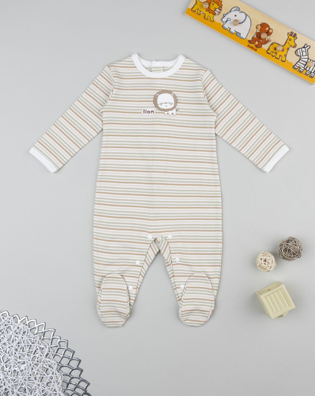 Tutina bimbo rigata "lion"