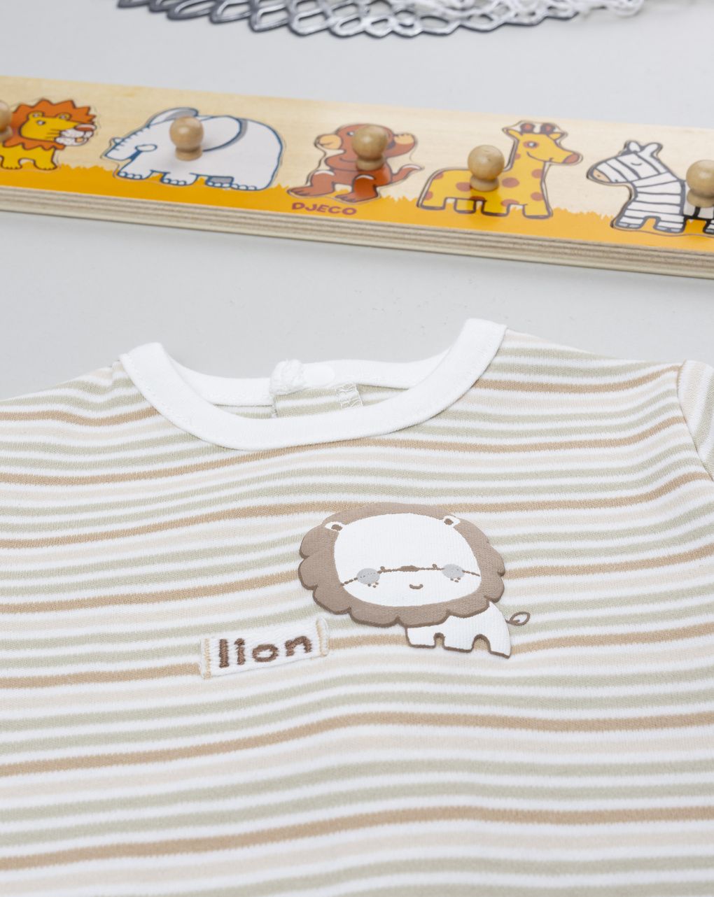 Tutina bimbo rigata "lion"