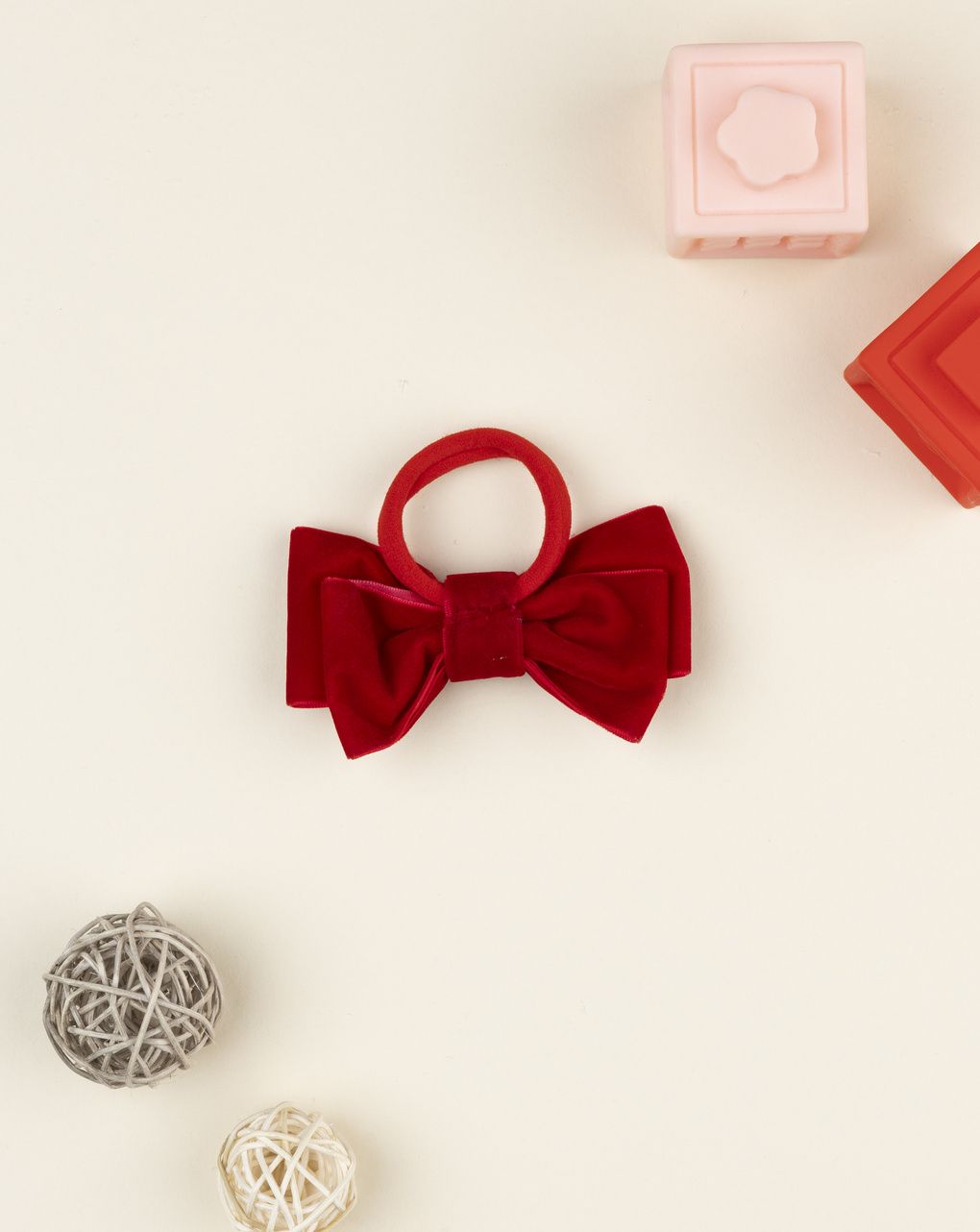 Elastico con fiocco bimba rosso