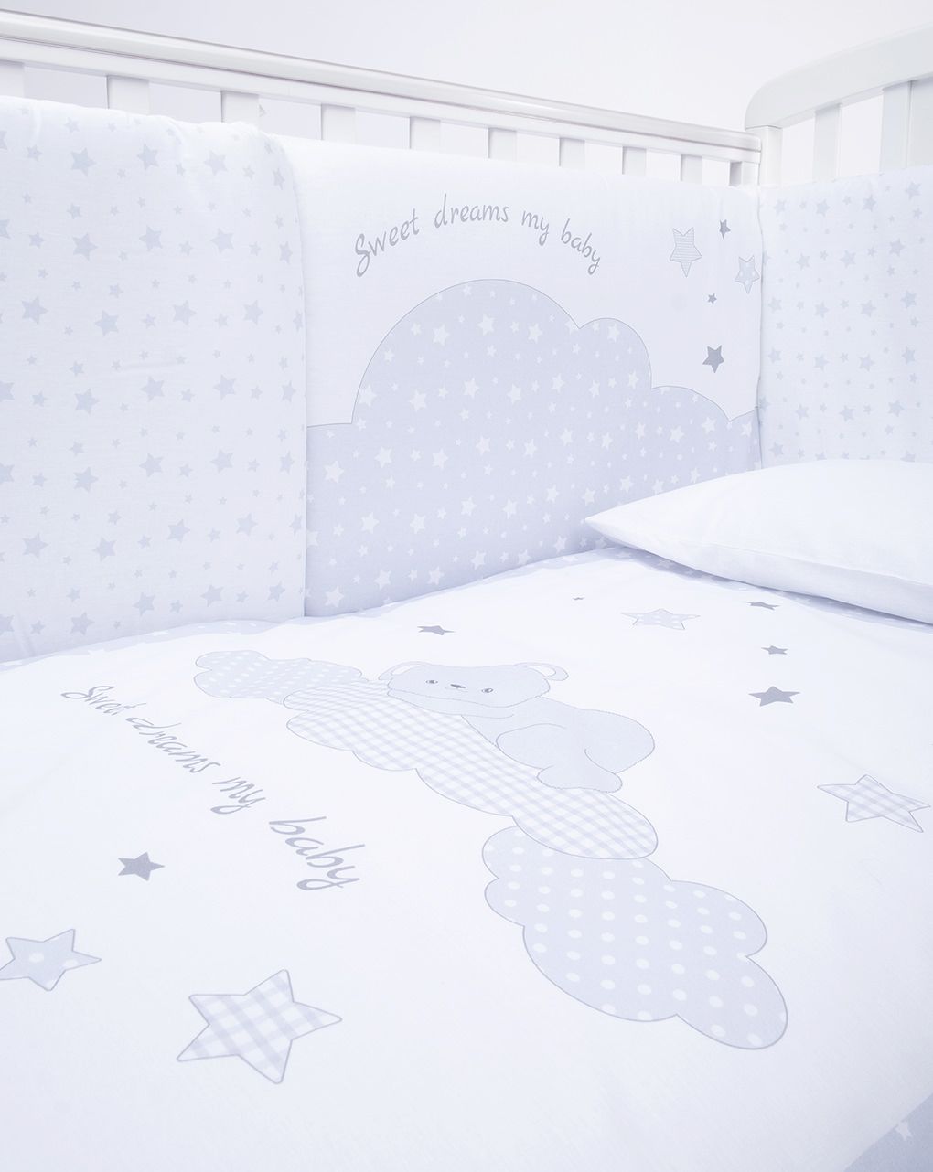 Completo lettino 4 pz unisex “ippopotamo”