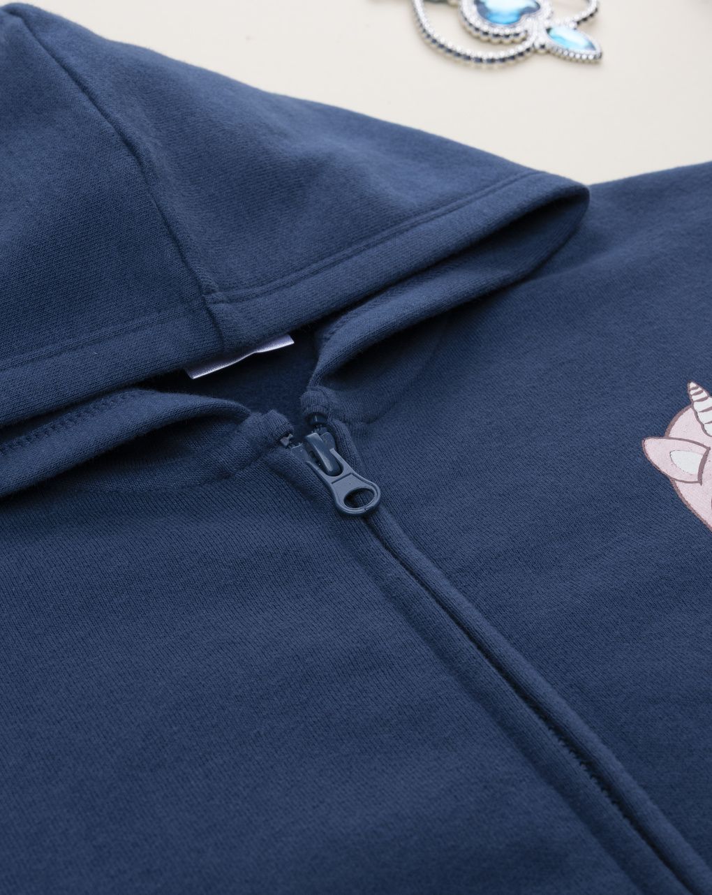 Completo jogging  felpato bambina blu/rosa