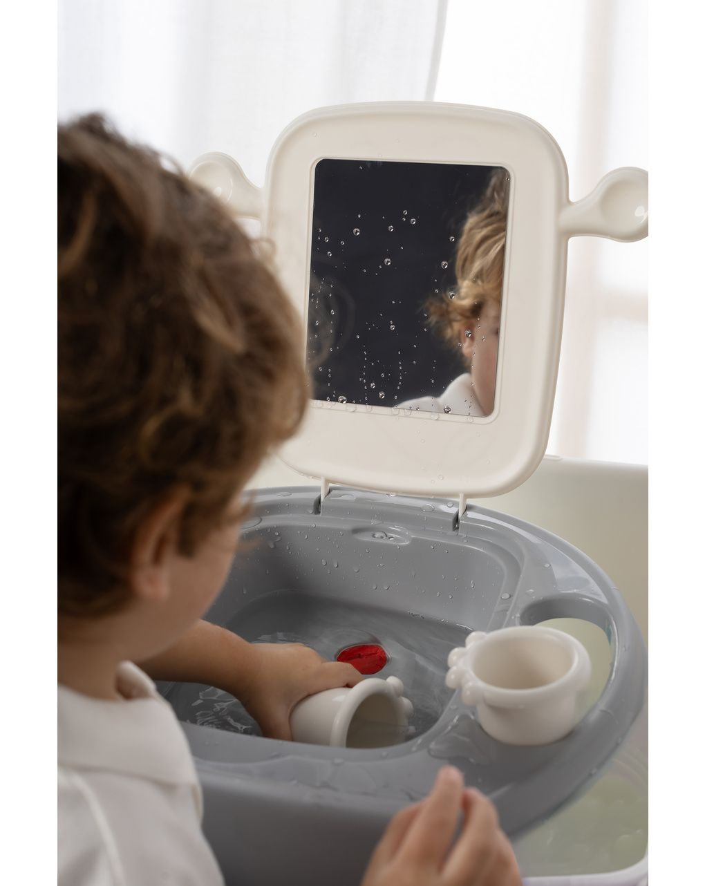Mini  lavandino space per bambini grigio monocolore - ok baby