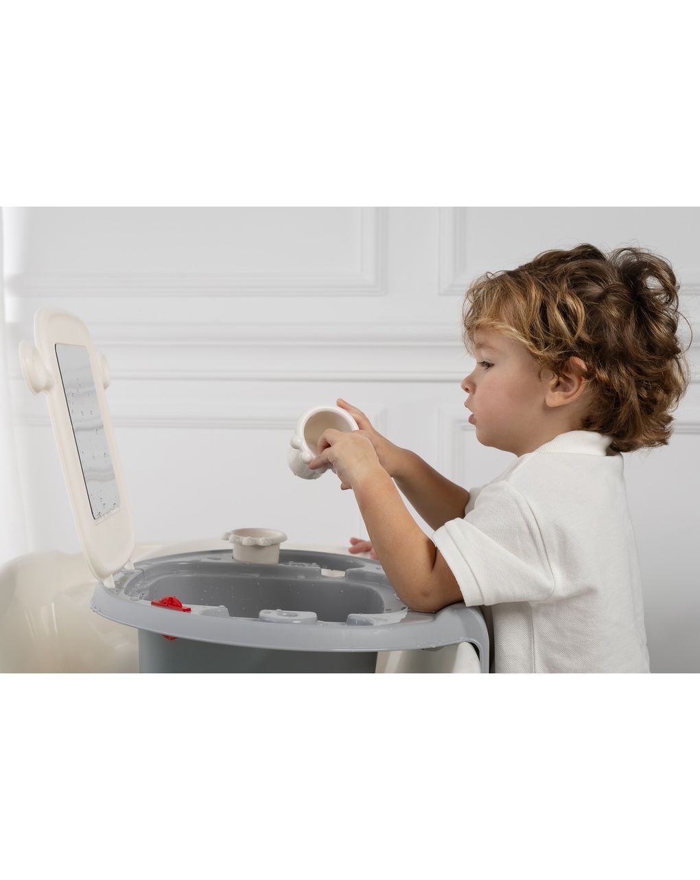 Mini  lavandino space per bambini rosa monocolore - ok baby