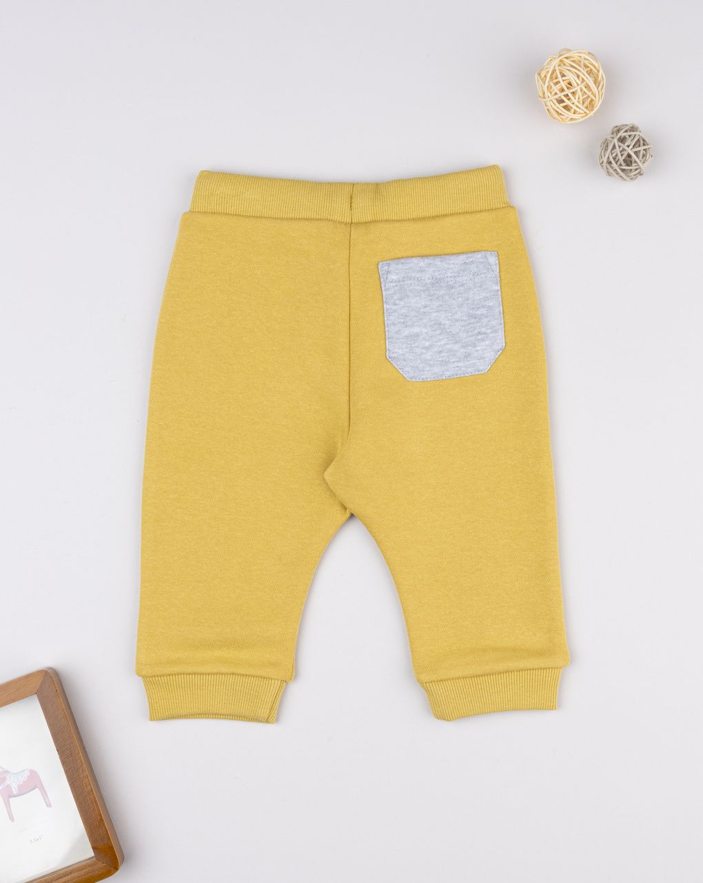 Pantalone felpato bimbo giallo "dinosaur"