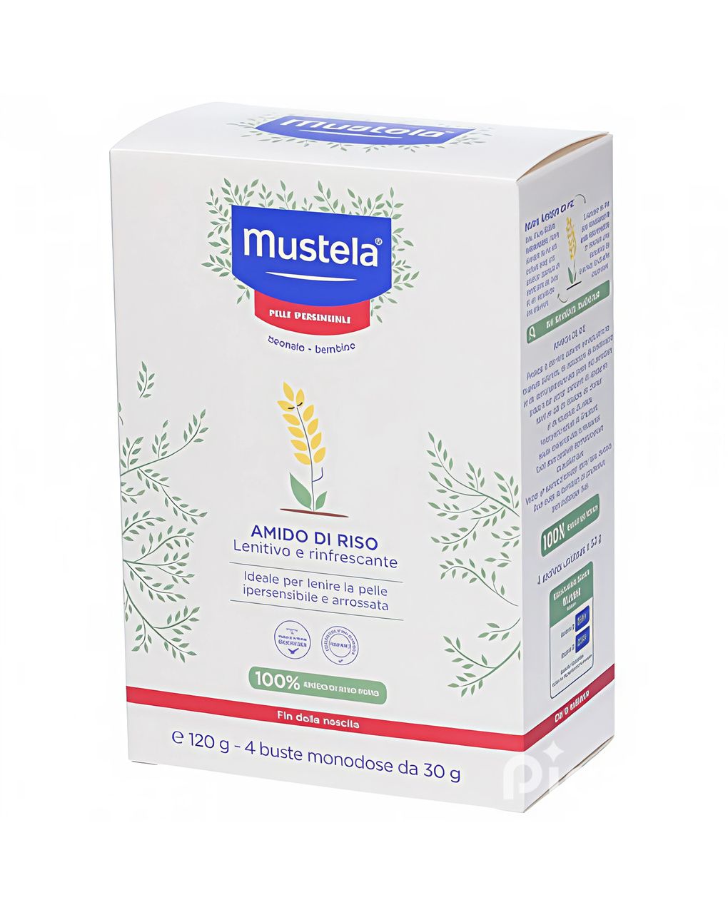 Amido di riso 4 bustine monodose da 30 gr - mustela