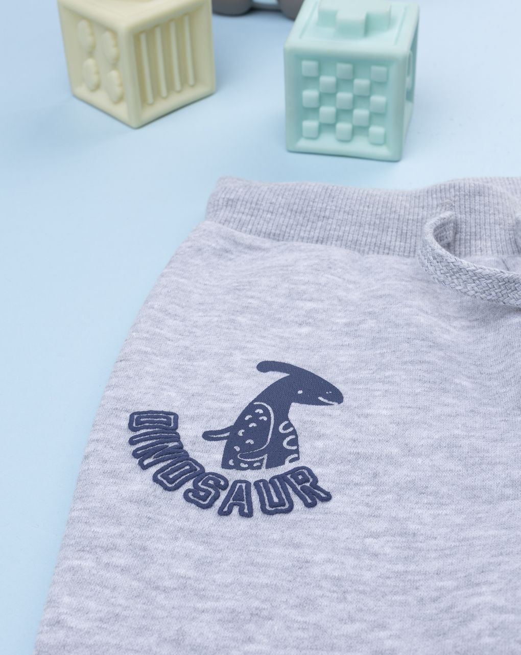 Pantalone felpato bimbo grigio "dinosaur"