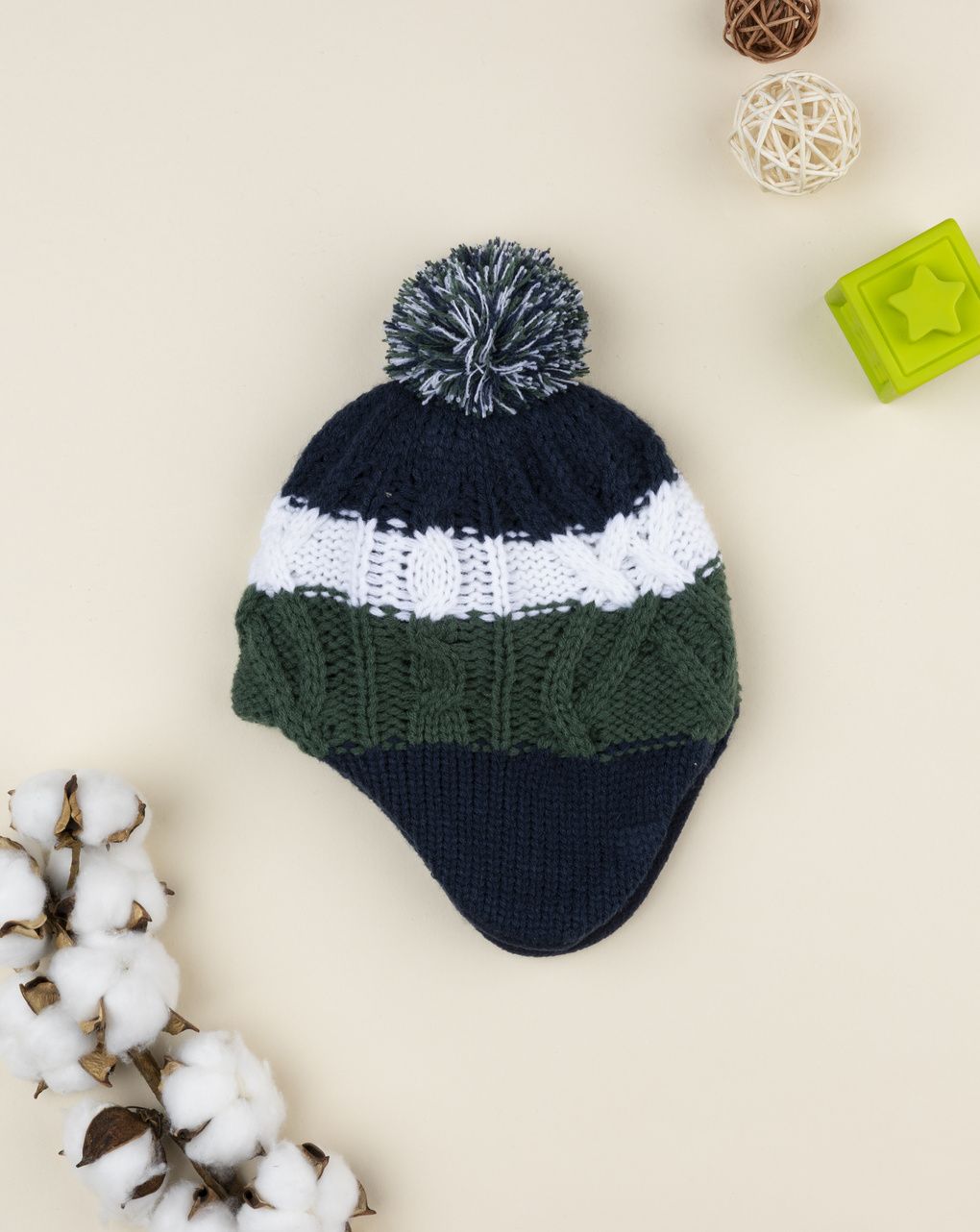 Cappello peruviano bimbo blu/verde