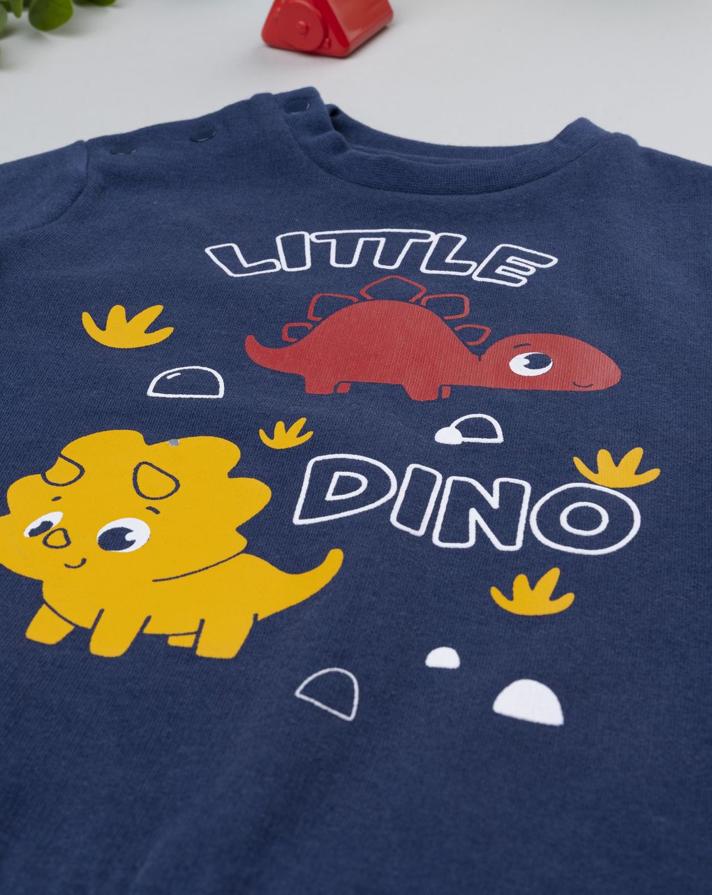 Pigiama bimbo rosso/blu dino