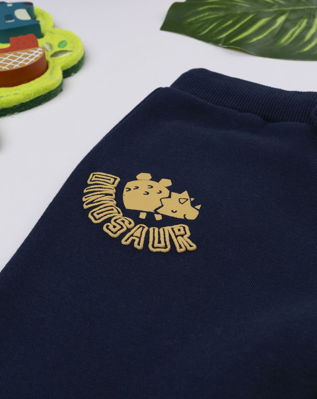 Pantalone felpato bimbo blu "dinosaur"
