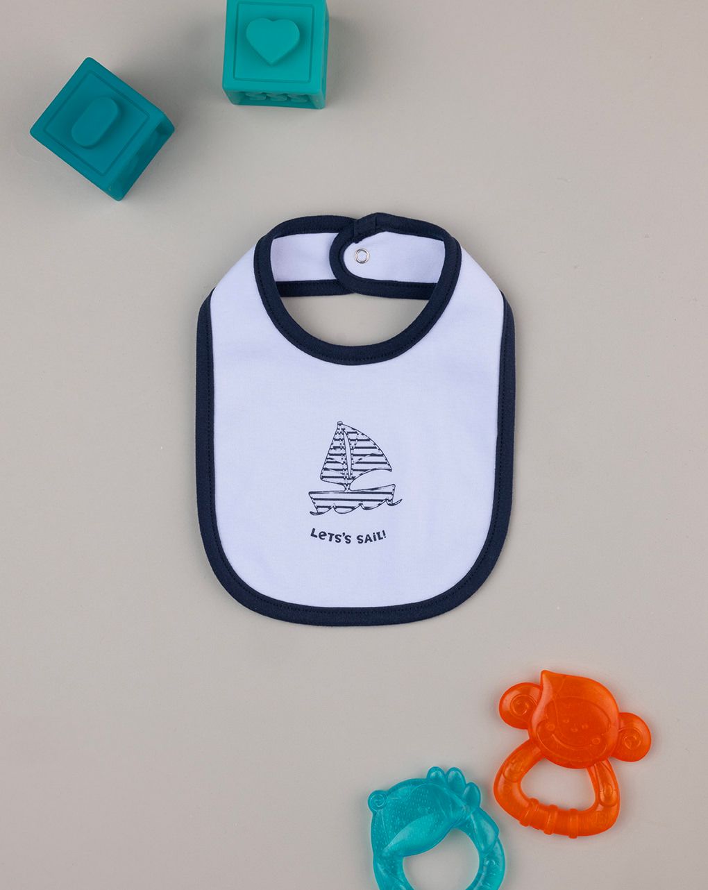 Bavaglino bimbo blu barchetta