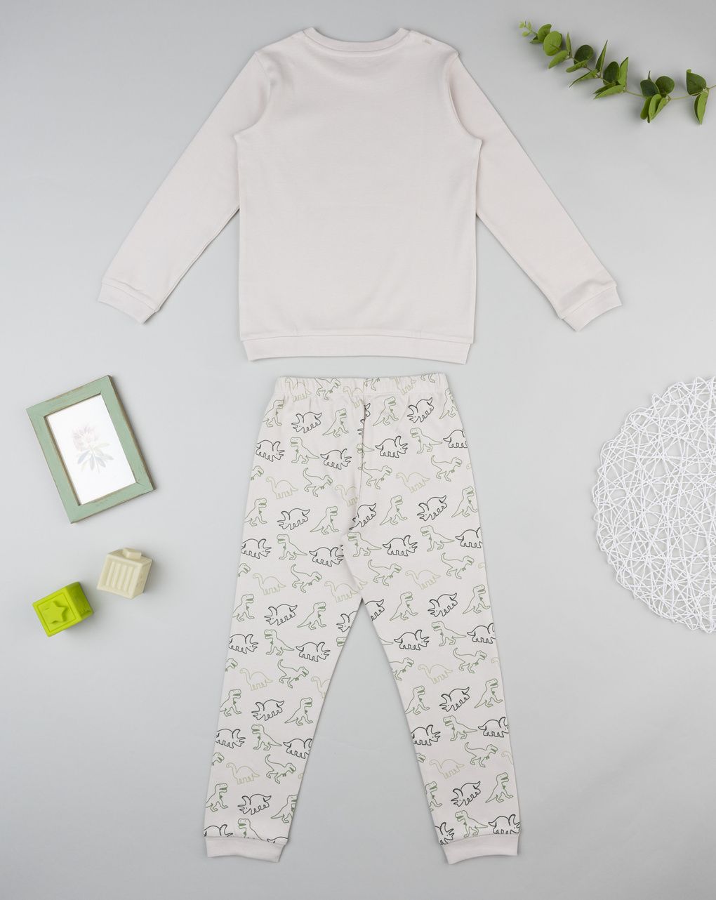 Pigiama bimbo beige dino