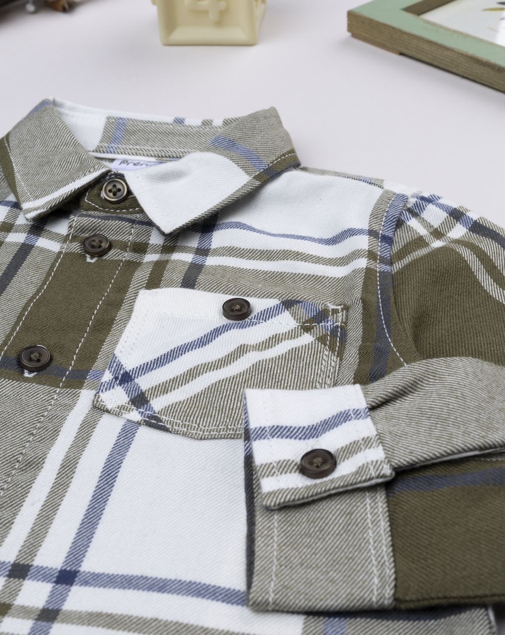 Camicia flanella bimbo verde