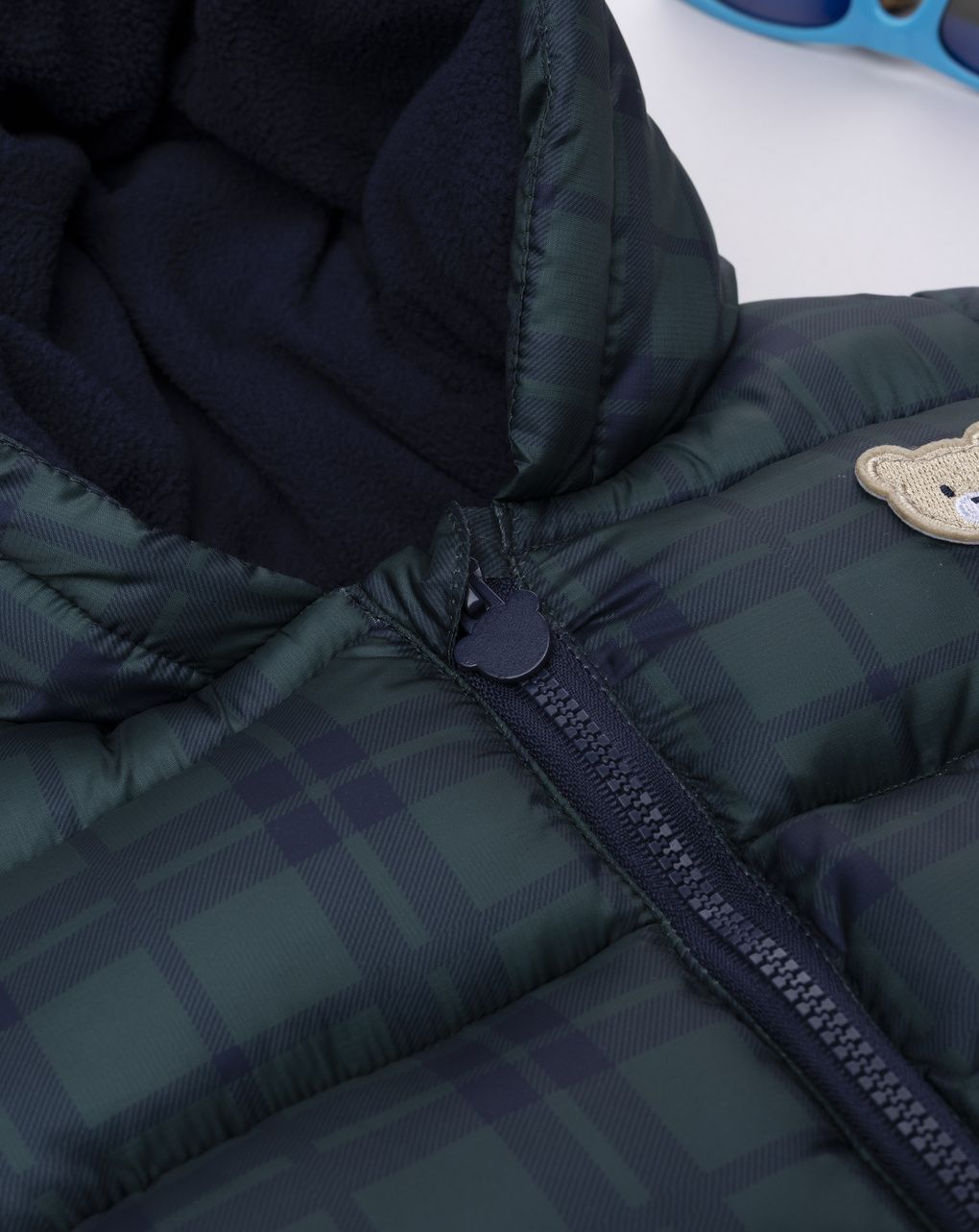 Piumino scozzese bimbo con patch