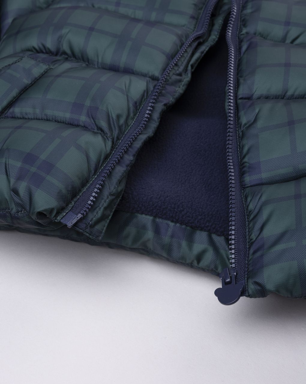 Piumino scozzese bimbo con patch