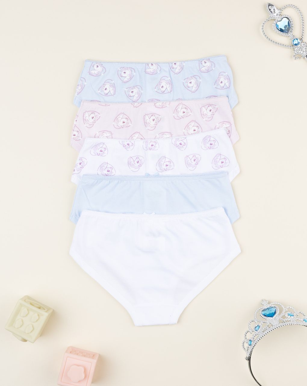 Pack 5 slip bambina unicorno