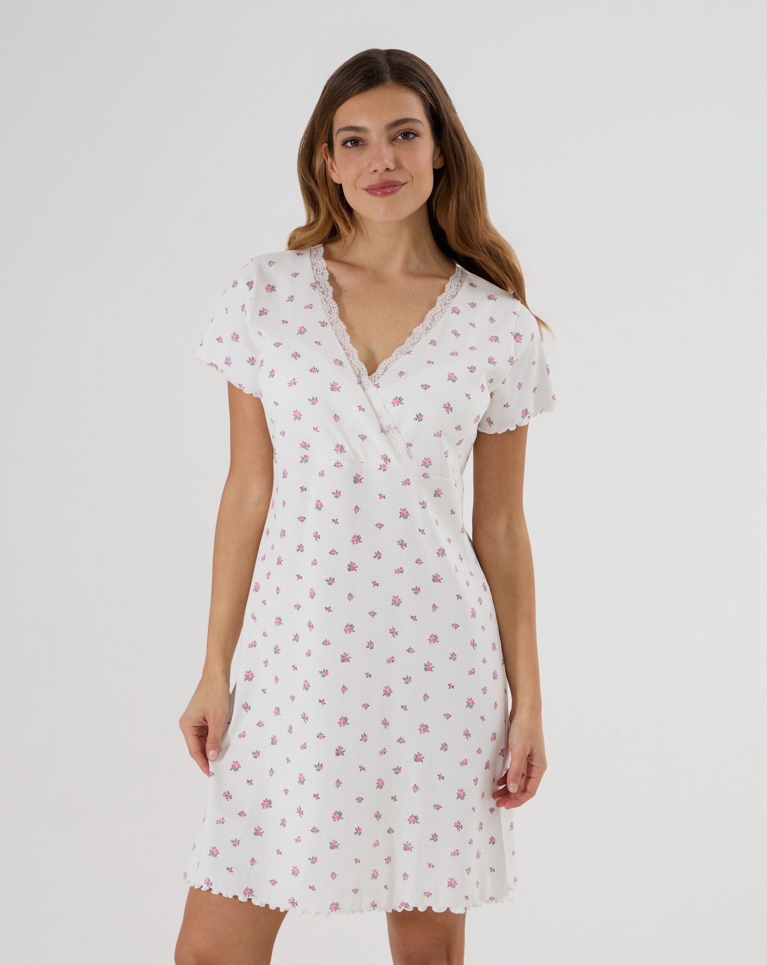 Camicia da notte premaman fiori allover