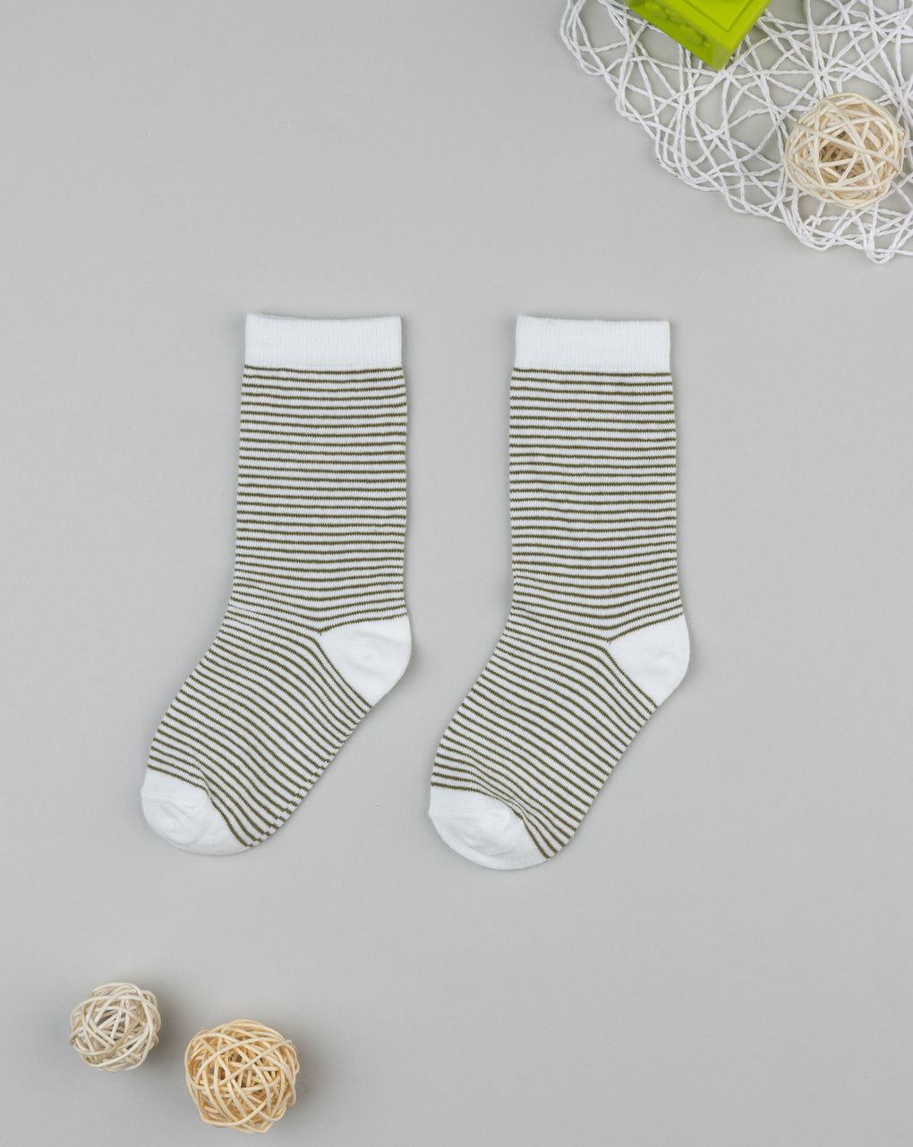 Gambaletto bambino verde/panna