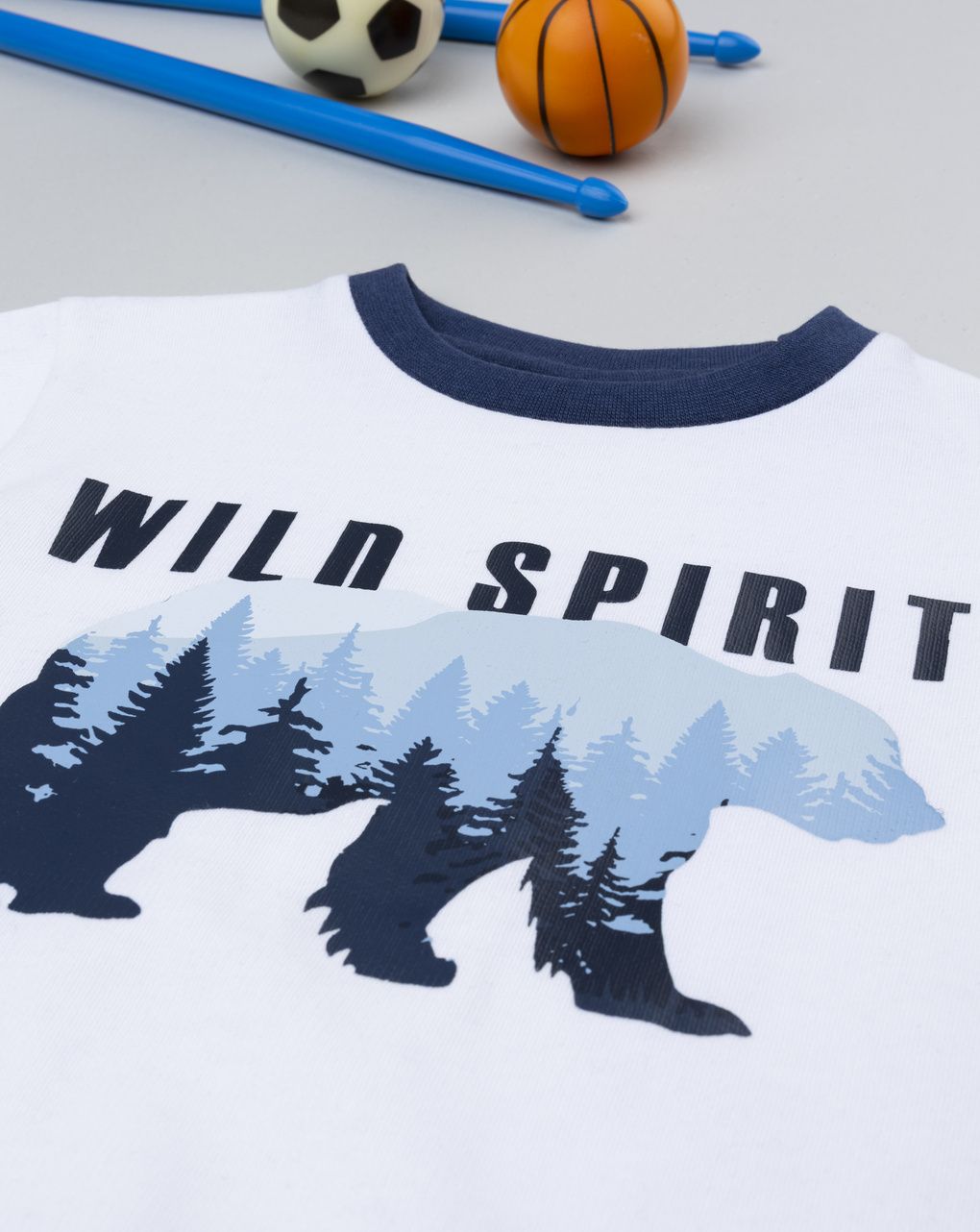 Pigiama bimbo bianco/blu orso