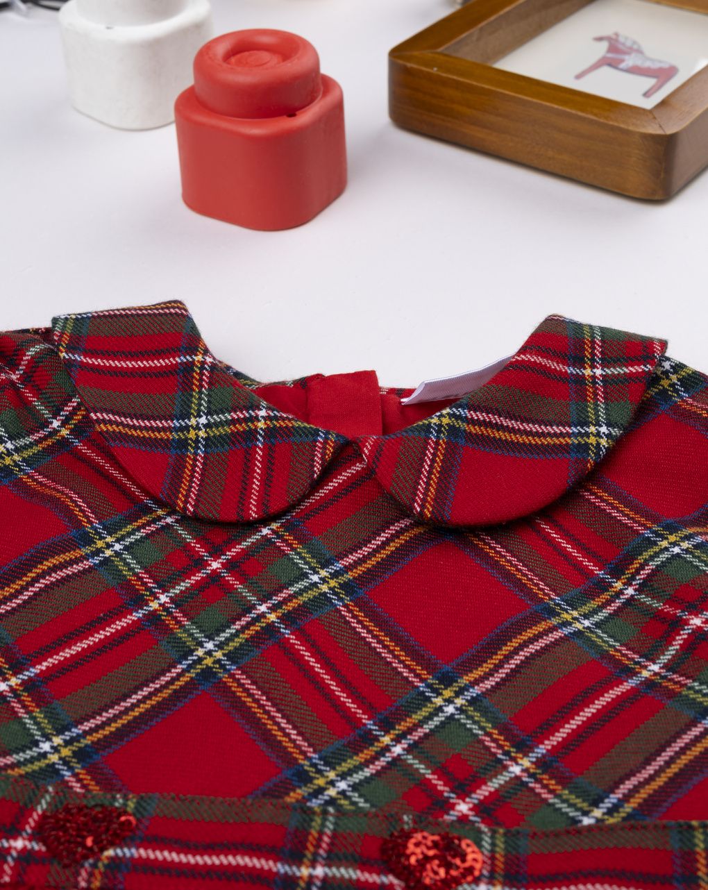 Abito tartan rosso bimba