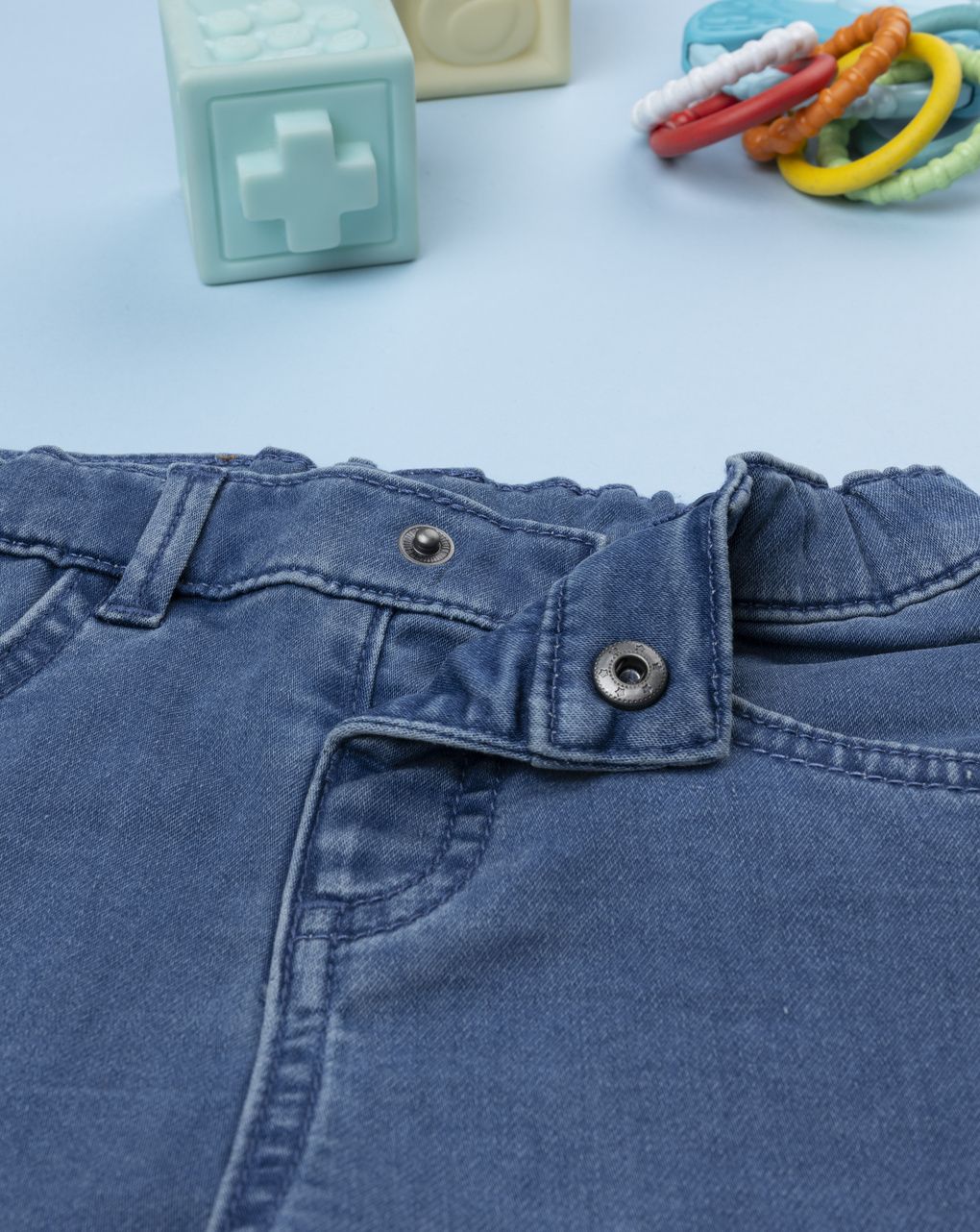 Pantalone denim bimbo ricamo dog