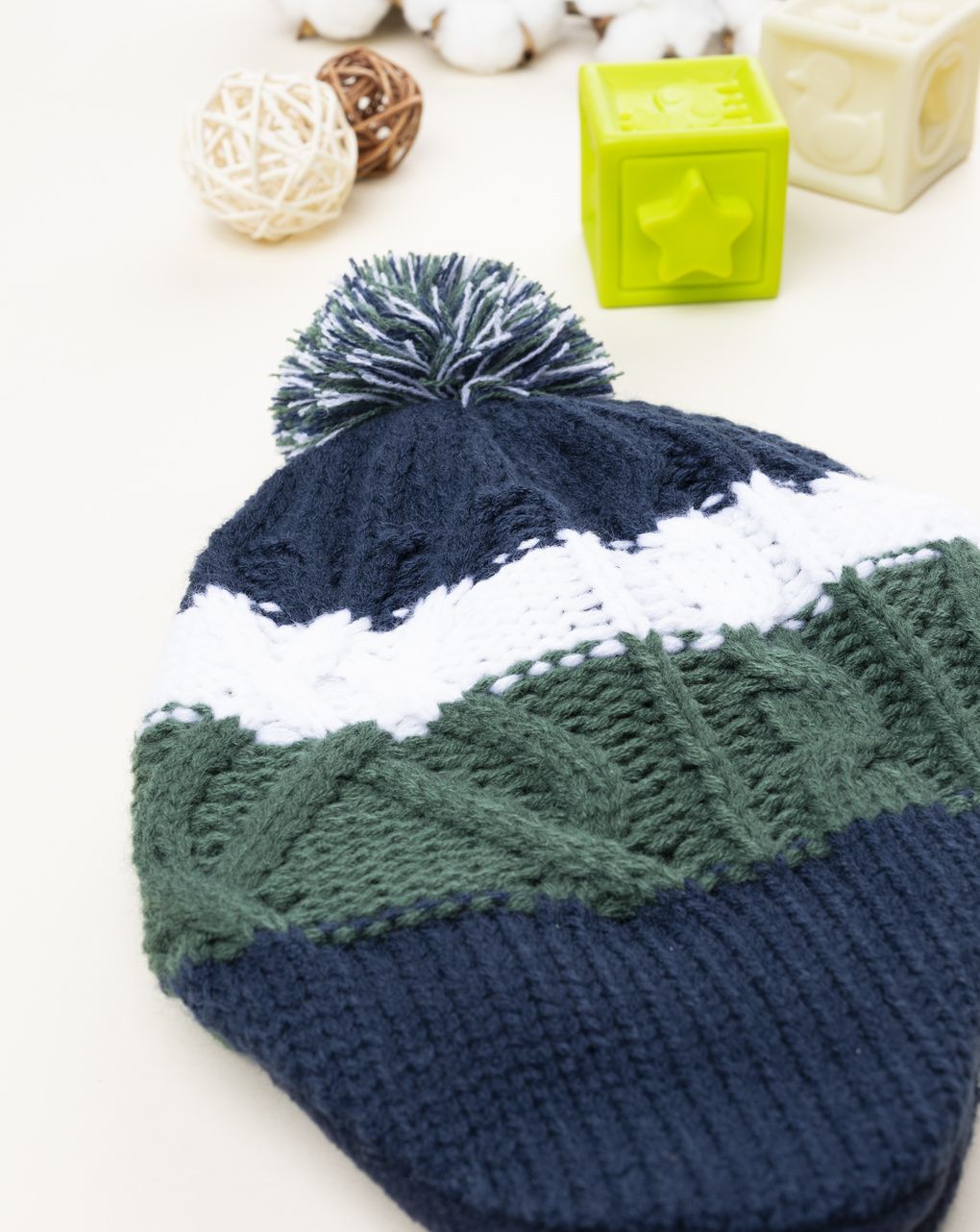 Cappello peruviano bimbo blu/verde