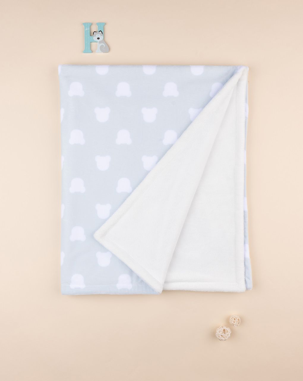 Coperta letto pile bimbo azzurro
