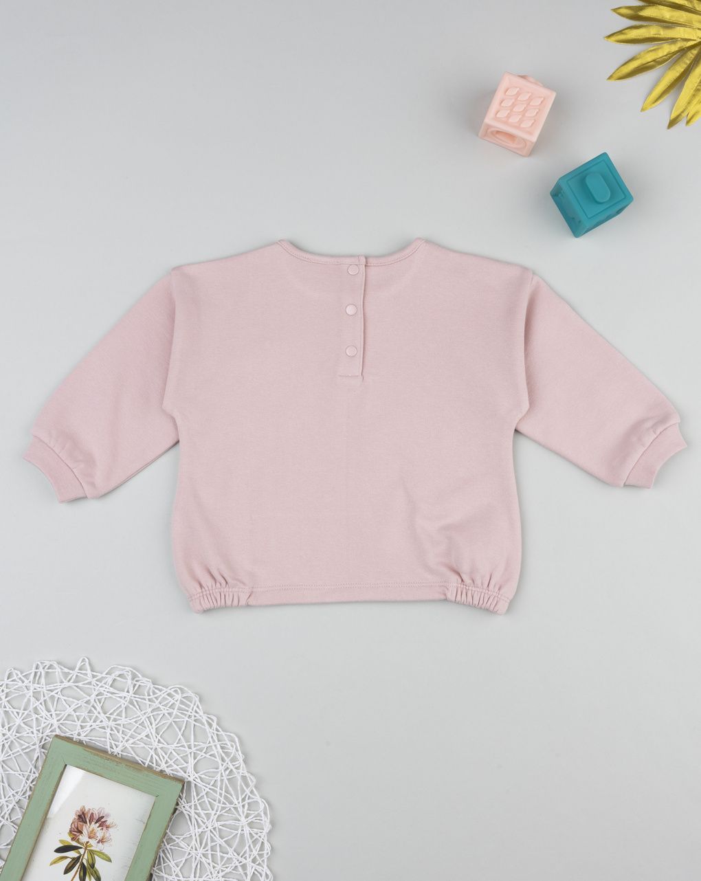 Felpa bimba rosa con stampa