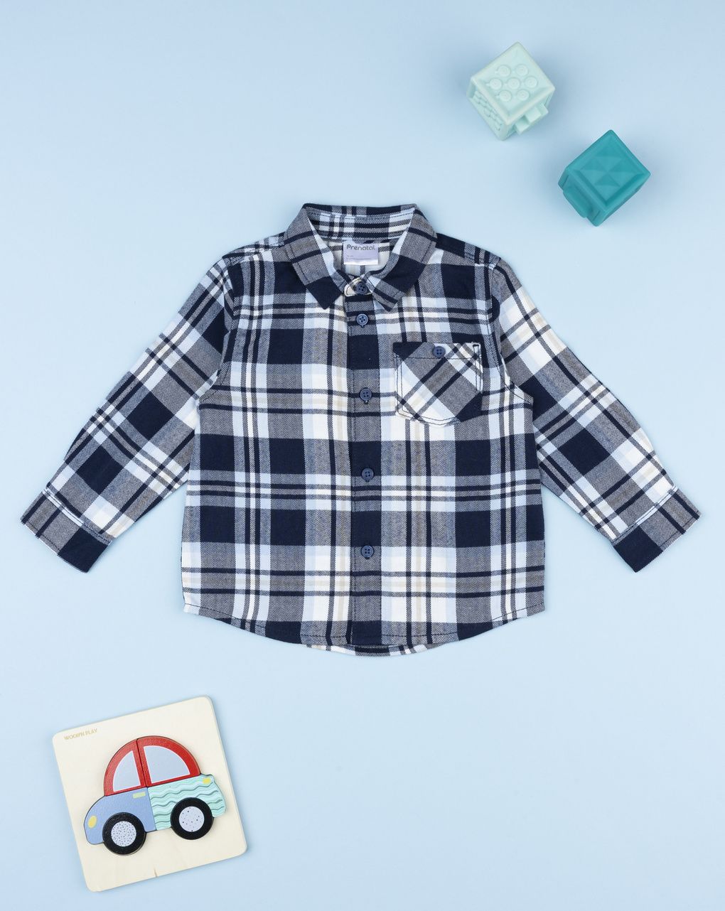 Camicia flanella bambino blu