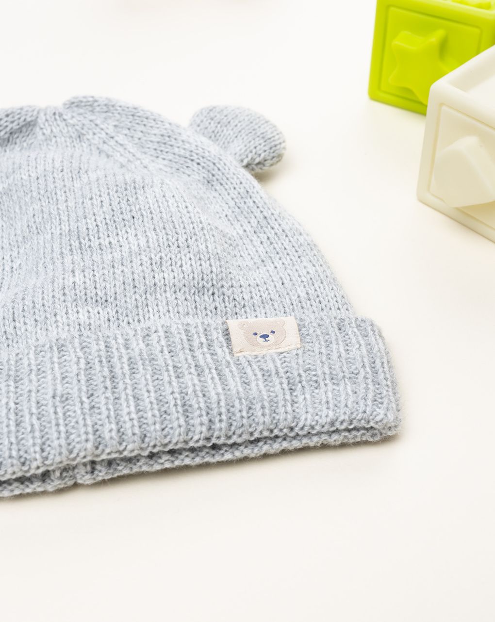 Cappello bimbo grigio con orecchie
