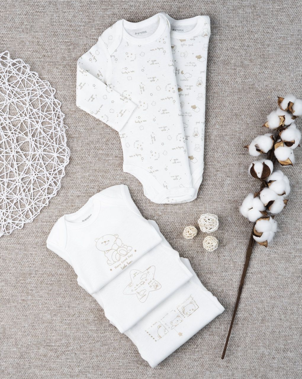 Pack 5 body unisex "oro"