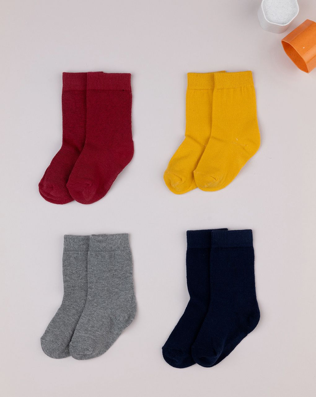 Pack 4 paia gambaletti tinta unita