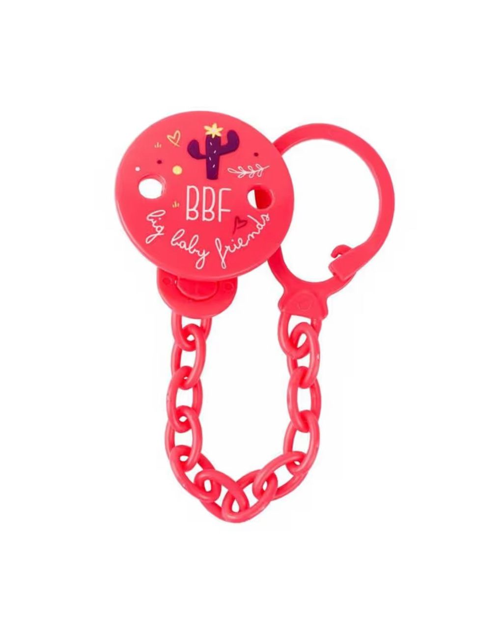 Clip salvasucchietto con catenella  - rosa - neo baby