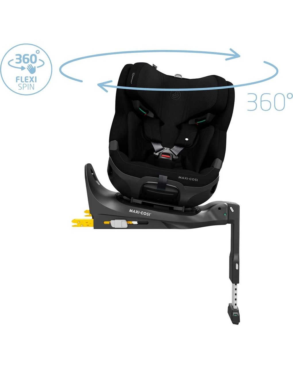 Seggiolino auto evolutivo emerald 360 pro authentic black 40-150cm (base integrata) - maxi cosi