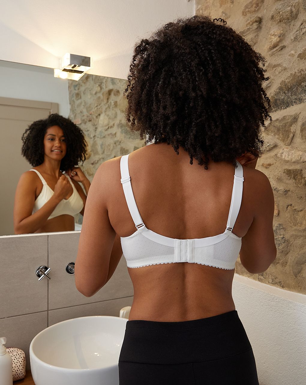 Reggiseno allattamento bianco pois - coppa c