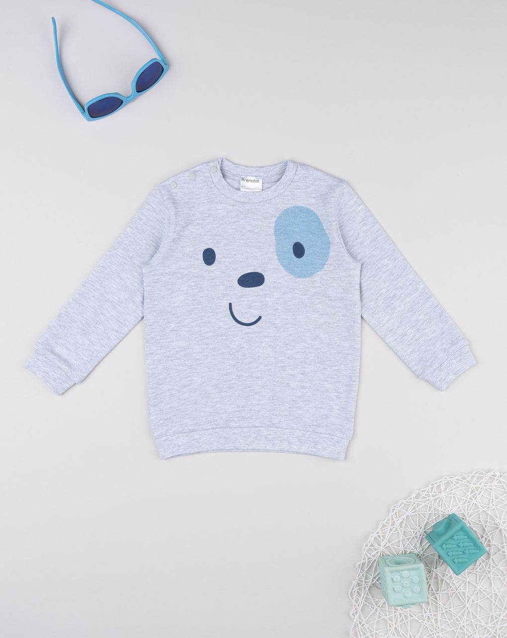 Maglia pigiama bimbo grigio stampa