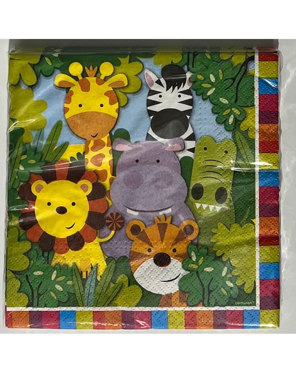 Tovagliolo carta 33x33 cm - 20 pezzi - animali della giungla