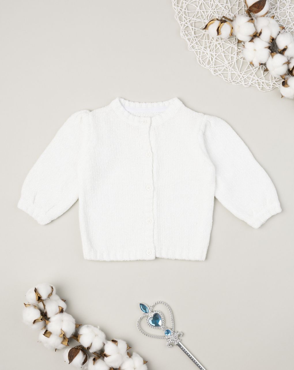 Cardigan bimba bianco